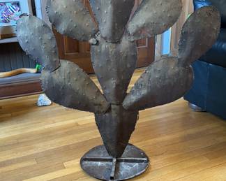 Round Top Antique Festival Sourced Patina Prickly Pear Cactus Statue. Measures 42.5" W x 39" H. Photo 1 of 3.