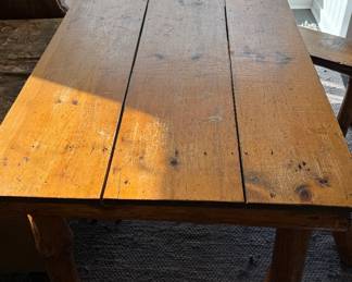 Vintage Pine Log Frame Dining Table. Measures 32" W x 72" L 30" H with 26" Clearance. Photo 2 of 4.