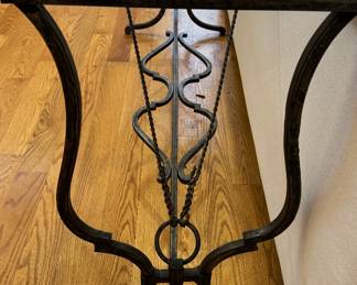 Spanish-Made Wrought Iron Glass-Style "Horse Bit" Console Table In The Style of Hermes. Photo 4 of 6.