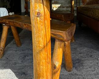 Vintage Pine Log Frame Dining Table. Measures 32" W x 72" L 30" H with 26" Clearance. Photo 4 of 4.