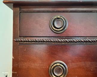 Vintage Leather Top Writing Desk. Measures 44" W x 23" D x 30" H. Photo 3 of 4.