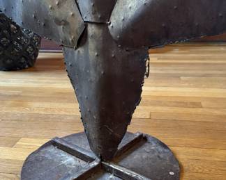 Round Top Antique Festival Sourced Patina Prickly Pear Cactus Statue. Measures 42.5" W x 39" H. Photo 3 of 3.