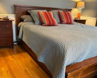 Pottery Barn King Size Bed Frame. Measures 86.5" W x 92" L x 46" H. Photo 1 of 3.