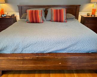 Pottery Barn King Size Bed Frame. Measures 86.5" W x 92" L x 46" H. Photo 2 of 3.