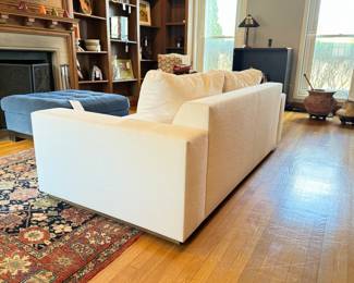 Custom Holly Hunt Rhone Sofa. Down-Filled Cushions Upholstered in Off-White Performance Fabric. Photo 2 of 4.
