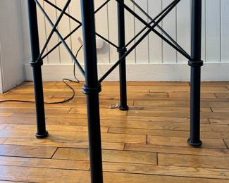 48" Glass Top Wrought Iron Pedestal Dining Table. Measures 30" H. Photo 2 of 2.