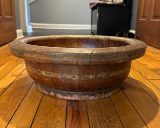 Rustic Medium-Size Wood Bowl. Measures 19" D x 8" D. Photo 1 of 2.
