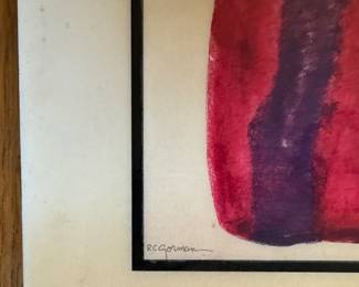 R.C. Gorman (Navajo Nation, (1931 – 2005), "Woman Kneeling," Decorative Ceramic Tile. Measures 12" x 12". Signed By Artist. Photo 2 of 2.