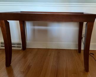 Cherry Finish Console. THIS BABY IS RIPE FOR A MAKEOVER! Measures 48" W x 18" D x 29" H. Photo 1 of 3.