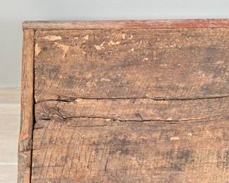 Rustic Reclaimed Upcycled-Wood Bench. Measures 74" W x 14"D x 21.5" H. Photo 3 of 4.