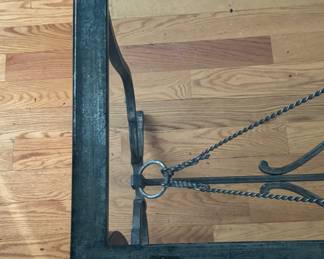 Spanish-Made Wrought Iron Glass-Style "Horse Bit" Console Table In The Style of Hermes. Photo 4 of 6.