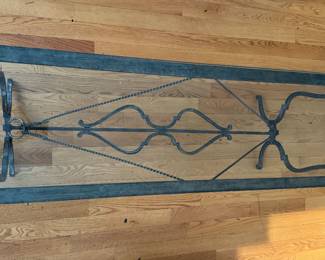 Spanish-Made Wrought Iron Glass-Style "Horse Bit" Console Table In The Style of Hermes. Photo 2 of 6.