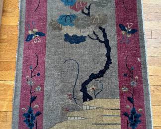Antique Chinese Art Deco Rug. Measures 31" x 57". Photo 1 of 3.