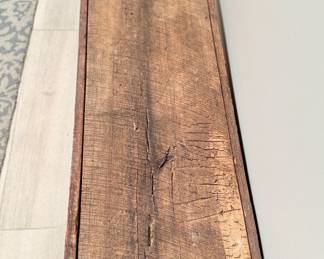 Rustic Reclaimed Upcycled-Wood Bench. Measures 74" W x 14"D x 21.5" H. Photo 2 of 4.