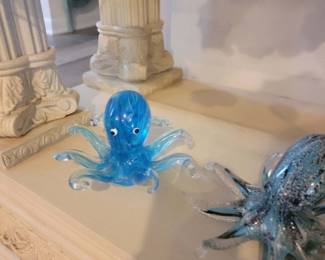 Blown glass sea life collection