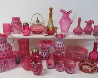 Cranberry glass, Fenton, Moser, Bohemian, Mary Gregory, this is the last of the collection from the Cranberry museum