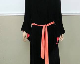 vintage clothing satin and velvet robe