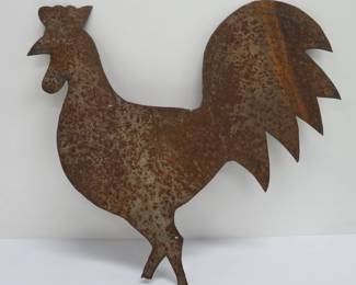 Sheet metal folk art rooster