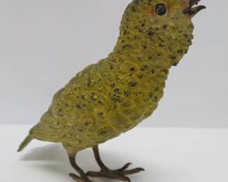 cast metal parakeet