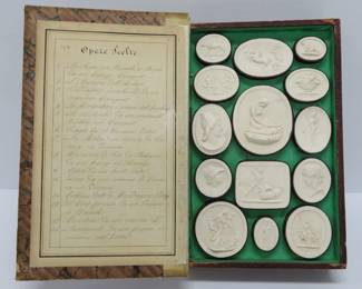 Grand Tour Plaster intaglio cameo set