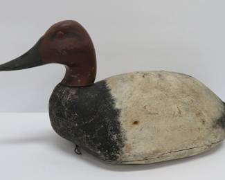 Michigan canvasback duck decoy, also have Wisconsin canvasbacks from Artin's