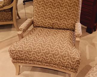 Matched pair of armchairs with  ottoman from R. Jones, Dallas (detail)...