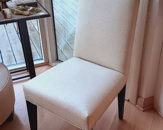 Ivory ostrich side chair by  R. Jones, Dallas...