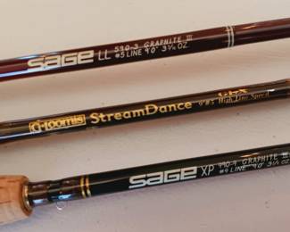 Collection of premium fly rods by G Loomis and Sage with original cases...