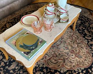 French coffee table with marble top 