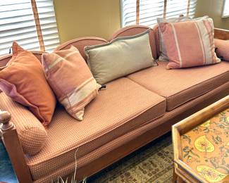 Wood framed sofa