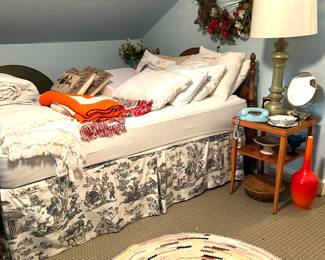 Braided rug, full bed with mattress 