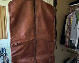Leather garment bag