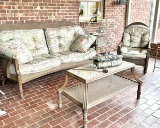 Lloyd Loom/Flanders sofa , coffee table 