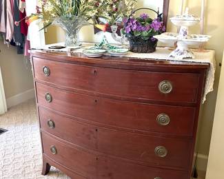 Mahogany bow front chest 