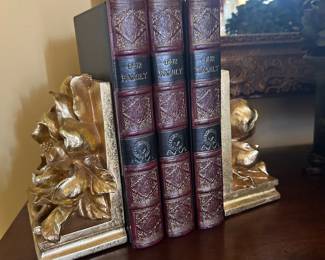 Gold leaf bookends 