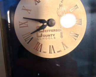 Brass clock Jefferson country Schools 