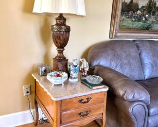 #2 French end table with marble top