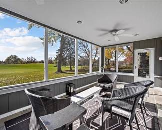 Beautiful Estate Sale Home in Cress Creek on the Golf Course   View of Sunroom