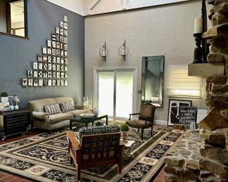 A truly Terrific area rug, Loveseat, check out the Sid Dickens blocks!!  Phenomenal Room