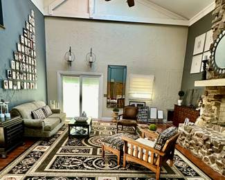 A truly Terrific area rug, Loveseat, check out the Sid Dickens blocks!!  Phenomenal Room