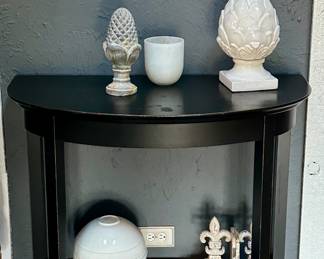 2 Tier Demi-lune table with Decor