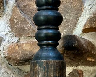 One of Two Matching Candle Holders in Black
