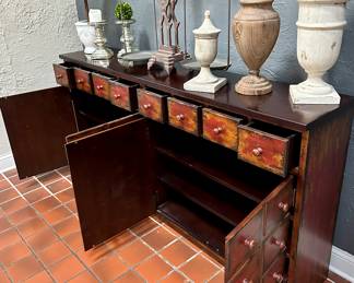 Pottery Barn Andover Apothecary Cabinets (2). 20 Drawers in each cabinet.  Dimensions for each: 37" W x 14" D x 36" H.   
