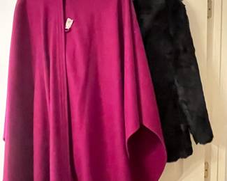 Cashmere Shawl and Rabbit Fur Jacket