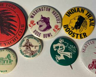 Washington state button pin lot
Washington Huskies, Seattle Yacht club, 