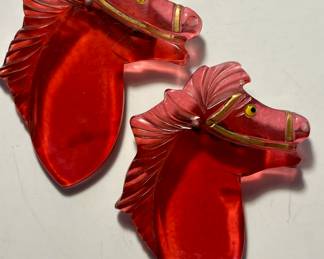 Lucite horse head pins