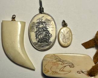 Vintage scrimshaw
