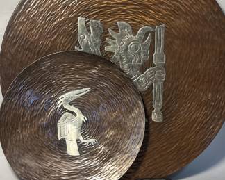 Copper with sterling MCM Vicky plates