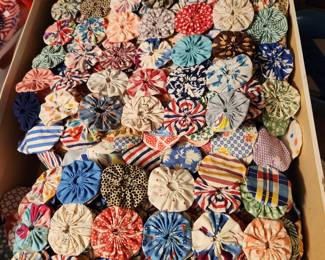 Beautiful Yoyo's  all vintage fabric 