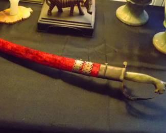 MADE IN INDIA PANTHER HEAD SCABBARD OVER SWORD